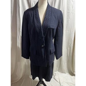 Vintage En Avance Women's Pinstriped Blazer Skirt Long Pant Suit 1980's